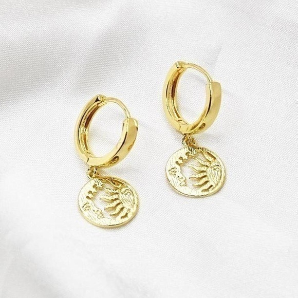Celestial Moon Sun Hoops - Picture 1 of 4